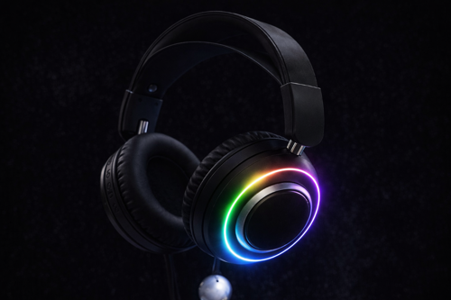 AuroraBeat HR-3 Kablosuz Bluetooth Kulaklık – RGB Işıklı, Güçlü Bass, 8 Saat Oynatma
