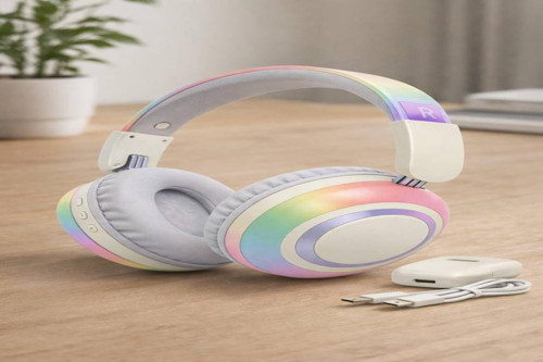 AuroraBeat HR-3 Kablosuz Bluetooth Kulaklık – RGB Işıklı, Güçlü Bass, 8 Saat Oynatma
