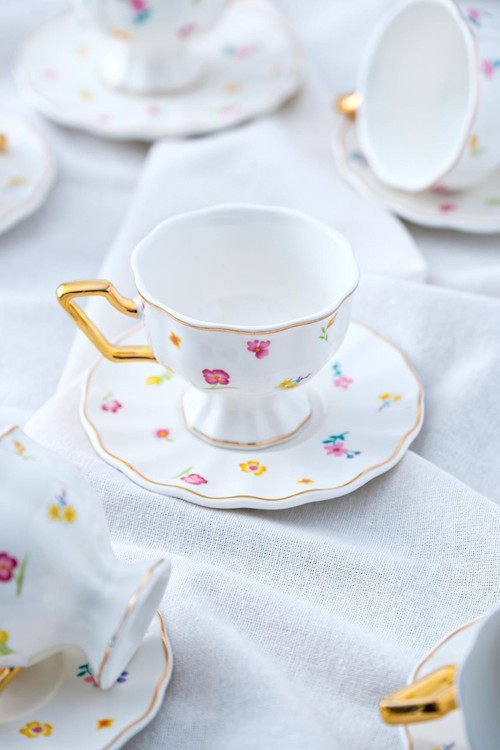 Camila 12 Parça 6 Kişilik Porselen Çay Fincan Takımı - 175 ml