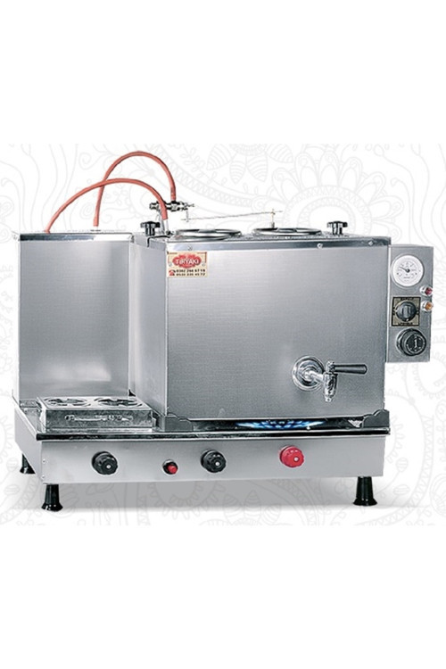 2 Demlikli Krom Inoks Çay Ocağı Kazanı Semaveri Tamotomatik