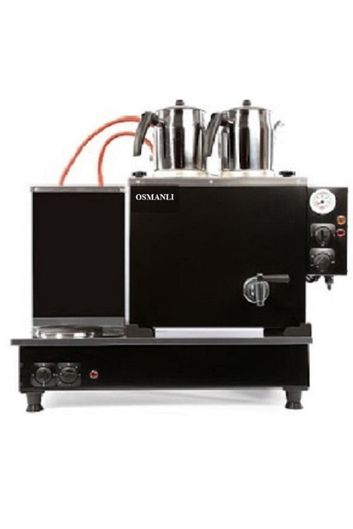 Mat Siyah 2 Demlikli Çay Kazanı Tamotomatik Çay Ocağı Semaver