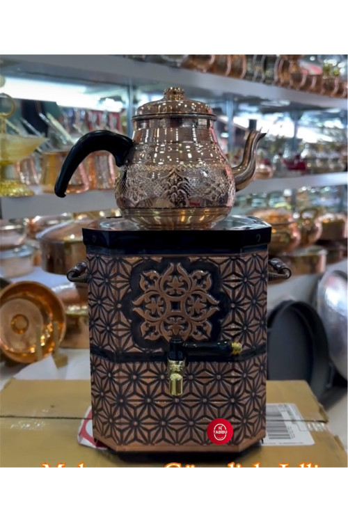 Bakır Jelli Semaver Nostaljik Semaver (BAKIR DEMLİK DAHİLDİR)