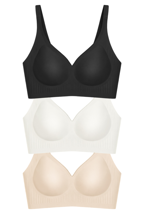 Seamless Bra - Slight | Lazer Kesim Dikişsiz Dilim Detaylı Balensiz Kadın Sütyen 3'lü Paket