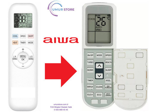 Aiwa Uyumlu Işıklı Ekranlı İnverter Klima Kumandası