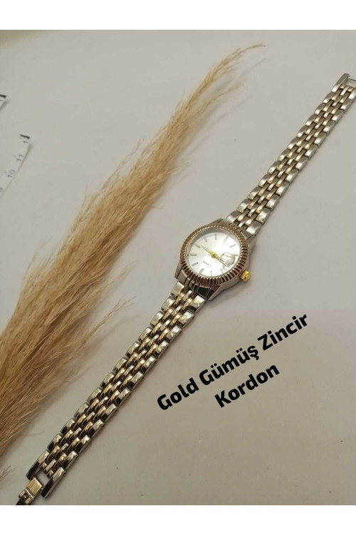 ROLEXİ Model Vintage Kadın Kol Saati Retro Çelik Gümüş-Gold Çelik Zincir Kordon