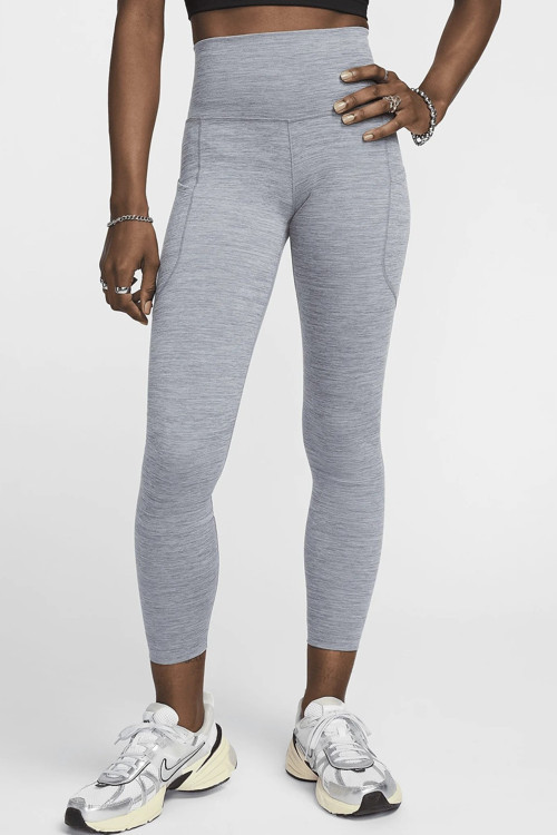 One Dri Fit High Rise 7/8 Leggings With Pockets Kadın 3 Cepli Yüksek Belli Antrenman Taytı Gri