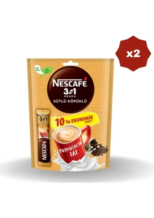Nestle 3n1 Sütlü Köpüklü Mp 10'lu - (2 Adet)