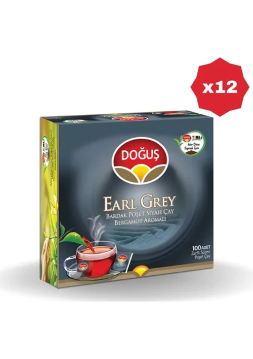 Earl grey Bardak Poşet Çay 100'LÜ - (12 Adet)