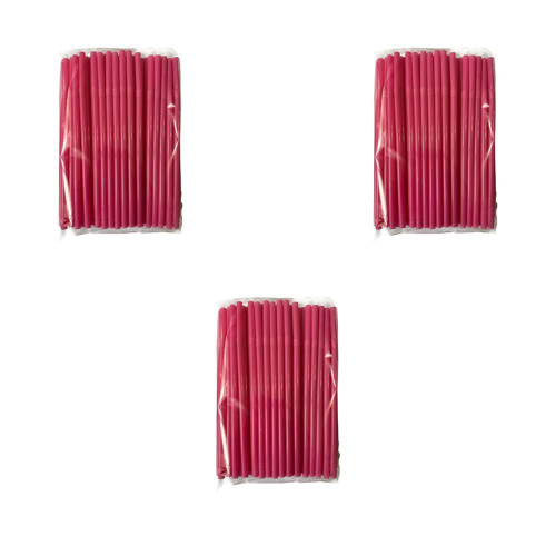 Kalın Kokteyl Buzlu Soğuk İçecek Pipet - Körüklü - Pembe - 22 Cm. - 8 mm. -300 Adet