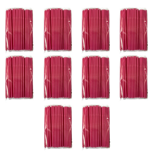 Kalın Kokteyl Buzlu Soğuk İçecek Pipet - Körüklü - Pembe - 22 Cm. - 8 mm. - 1000 Adet