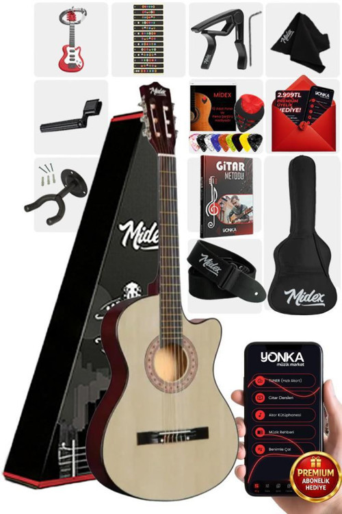 CG-390NT-XBAG Klasik Gitar 4/4 Sap Ayarlı Kesik Kasa (Çanta Tuner Askı Capo Metod Pena)