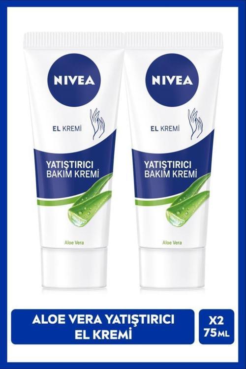 Yatıştırıcı El Bakım Kremi Aloe Vera 75ml, Nemlendirici, Yumuşak Cilt, Hızlı Emilir, X2 Adet
