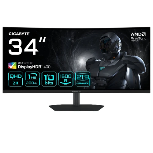 GIGABYTE G34WQC2 34″ 200Hz 1ms WQHD Curved VA 1500R Gaming (Oyuncu) Monitör