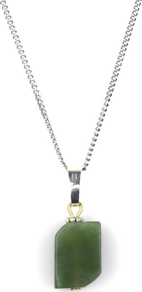 Doğal Yeşim Taşı Doğal Taş Kolye (zincir Dahil)