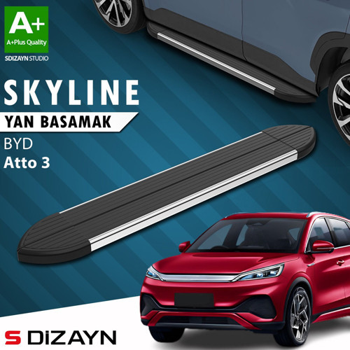 S-Dizayn BYD Atto 3 Skyline Krom Yan Basamak 193 Cm 2022 Üzeri A+ Kalite