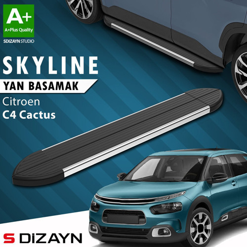 S-Dizayn Citroen C4 Cactus Skyline Krom Yan Basamak 183 Cm 2014 Üzeri A+ Kalite
