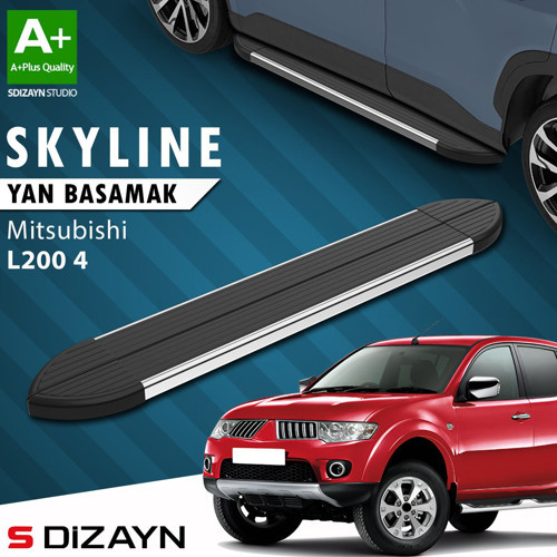 S-Dizayn Mitsubishi L200 4 Skyline Krom Yan Basamak 193 Cm 2006-2015 A+ Kalite