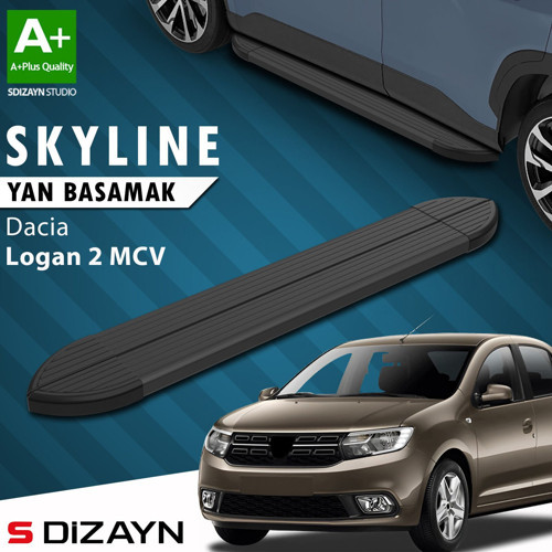 S-Dizayn Dacia Logan 2 MCV Skyline Siyah Yan Basamak 183 Cm 2013-2020 A+ Kalite