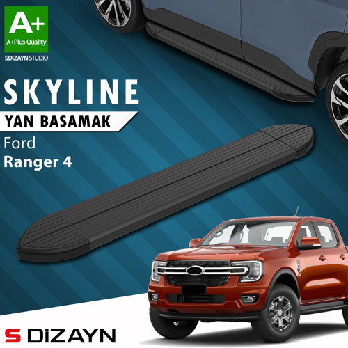 S-Dizayn Ford Ranger 4 Skyline Siyah Yan Basamak 203 Cm 2023 Üzeri A+ Kalite
