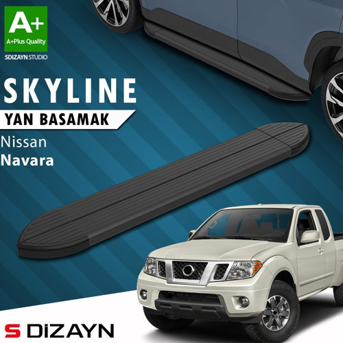 S-Dizayn Nissan Navara 2 Skyline Siyah Yan Basamak 203 Cm 2005-2015 A+ Kalite