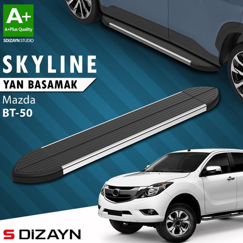 S-Dizayn Mazda BT-50 Pick-Up Skyline Krom Yan Basamak 193 Cm 2006-2012 A+ Kalite