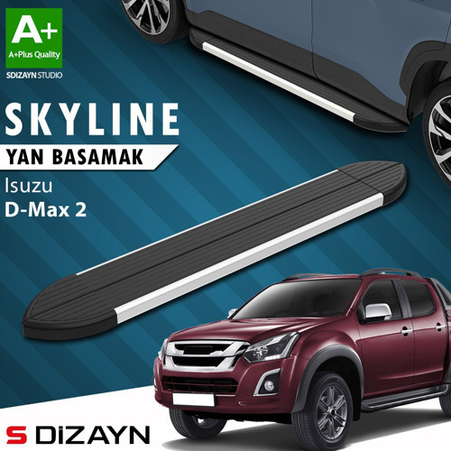 S-Dizayn Isuzu D-Max 2 Skyline Aluminyum Yan Basamak 203 Cm 2012-2019 A+ Kalite