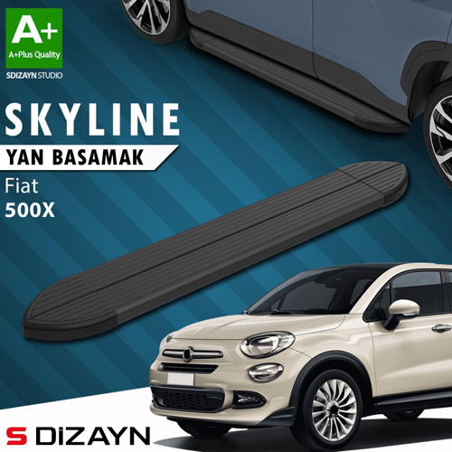 S-Dizayn Fiat 500X Skyline Siyah Yan Basamak 173 Cm 2014 Üzeri A+ Kalite