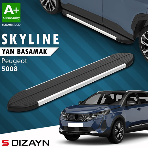 S-Dizayn Peugeot 5008 2 Skyline Aluminyum Yan Basamak 203 Cm 2017-2023 A+ Kalite