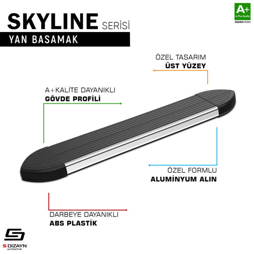 S-Dizayn Opel Antara Skyline Krom Yan Basamak 183 Cm 2006-2015 A+ Kalite
