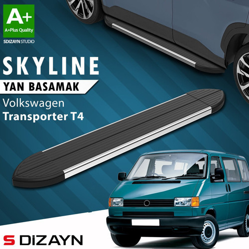 S-Dizayn VW Transporter T4 Kısa Şase Skyline Krom Yan Basamak 213 Cm 1995-2003 A+ Kalite