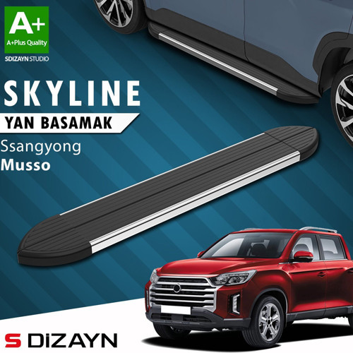 S-Dizayn Ssangyong Musso Skyline Krom Yan Basamak 203 Cm 2018 Üzeri A+ Kalite