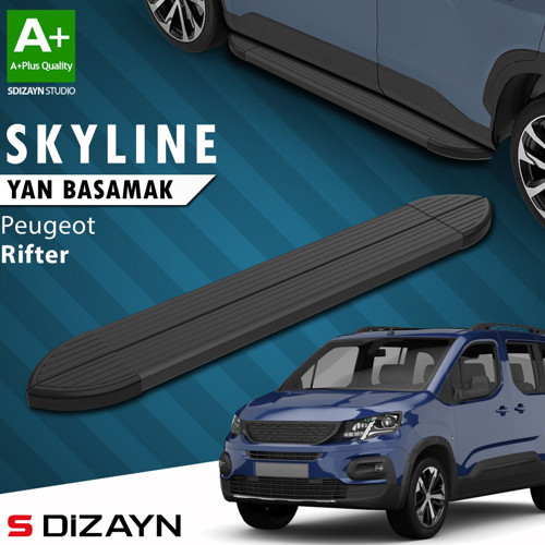 S-Dizayn Peugeot Rifter Skyline Siyah Yan Basamak 203 Cm 2019-2023 A+ Kalite