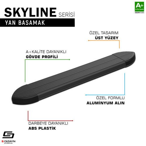 S-Dizayn Suzuki SX4 2 S-Cross Skyline Siyah Yan Basamak 173 Cm 2014-2021 A+ Kalite