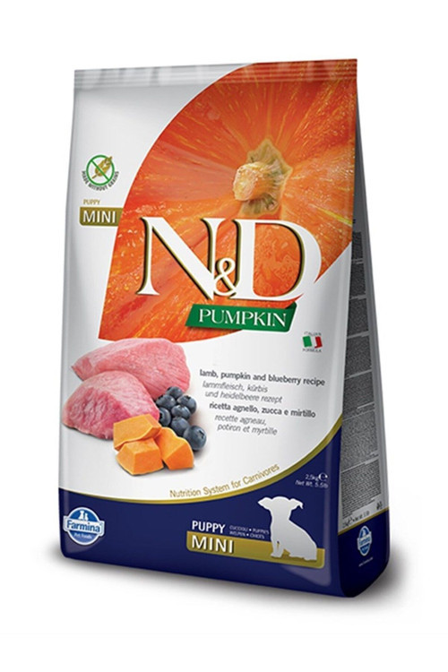 Tahılsız Bal Kabaklı Kuzulu Ve Yaban Mersinli Küçük Irk Yavru Köpek Maması 2,5Kg