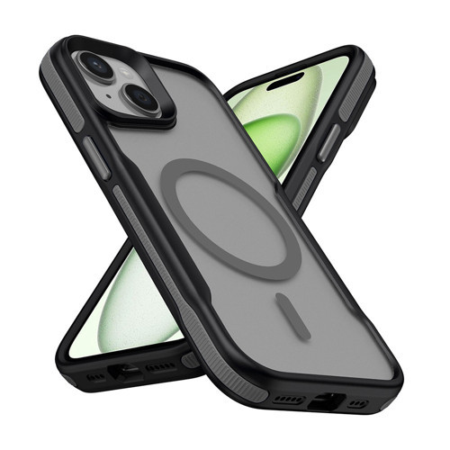 iPhone 13 Kılıf Magsafe Şarj Özellikli Renkli Kenar Airbag Şeritli Lüx Kapak