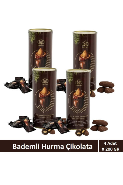 Sütlü Çikolata Kaplı Bademli Hurma 200 gr X 4 Adet