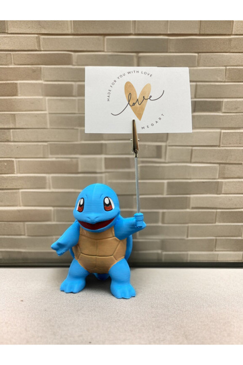 Squirtle Pokemon Fotoğraf Ve Not Tutucu - Pokemon Temalı Masaüstü Aksesuarı Metal Kıskaç Notluk