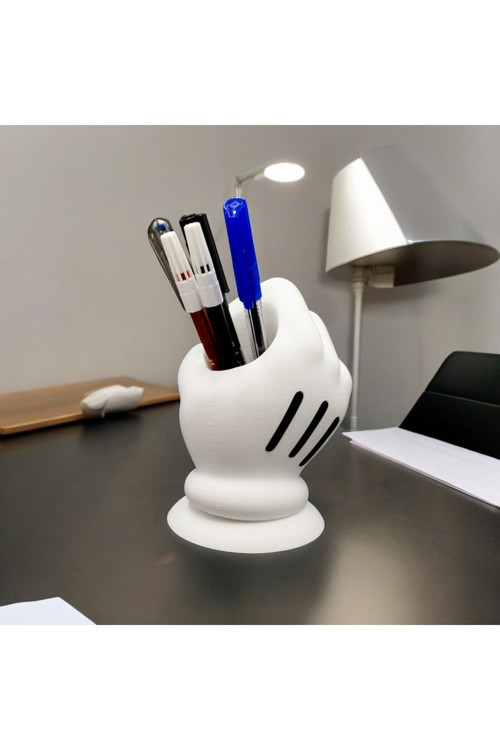 Mickey Mouse Eli Tasarımlı Kalemlik & Fırçalık Masaüstü Ve Banyo Düzenleyici Çok Amaçlı Organizer