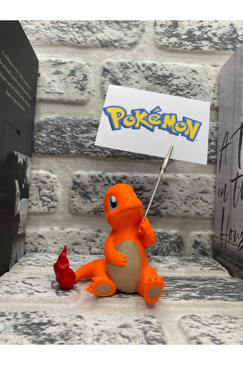 Charmander Pokemon Figürlü Not & Fotoğraf Tutucu - Ofis Ve Çalışma Masaları İçin Dekoratif Organizer