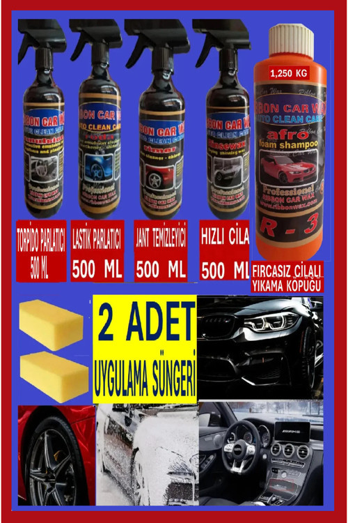 6 Lı Set Torpido Sütü Lastik Parlatıcı- Jant Temizleyici- Hızlı Cila-500 Ml Cilalı Şampuan ( 1 Kgl)