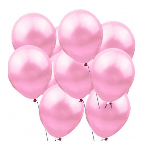 Balon Metalik Pembe Balon - 10 adet