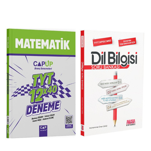 Çap TYT Matematik Deneme ve AKM Dil Bilgisi Soru Bankası Seti 2 Kitap