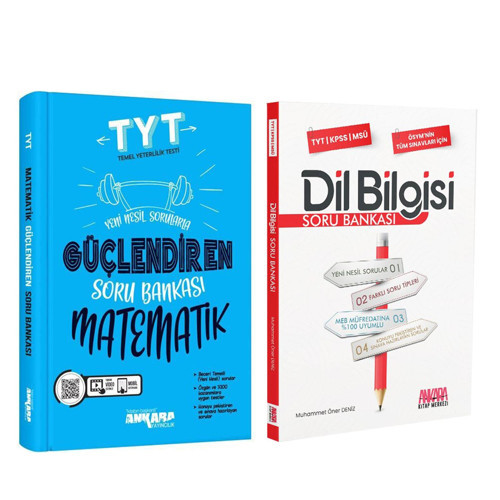 Ankara TYT Matematik ve AKM Dil Bilgisi Soru Bankası Seti 2 Kitap