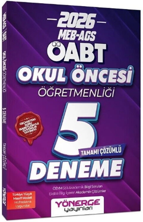 2026 ÖABT MEB AGS Okul Öncesi Öğretmenliği 5 Deneme Yönerge