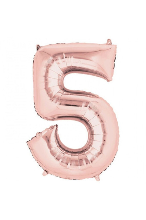 16 " Inç 40 Cm Folyo Balon Rose Gold 5 Rakamı