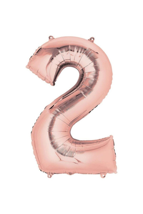 16" Inç 40 Cm Folyo Balon Rose Gold 2 Rakamı