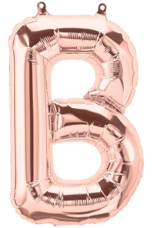 Pembe Altın Folyo Balon 16 " Inç 40 cm B Harfi
