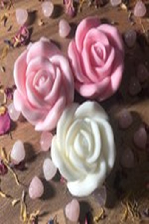 2 Adet Dekoratif Gül Modeli Vegan Soya Mum