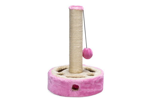 Kedi Tırmalama ve Oyuncağı, Pembe, 27x27x40cm
