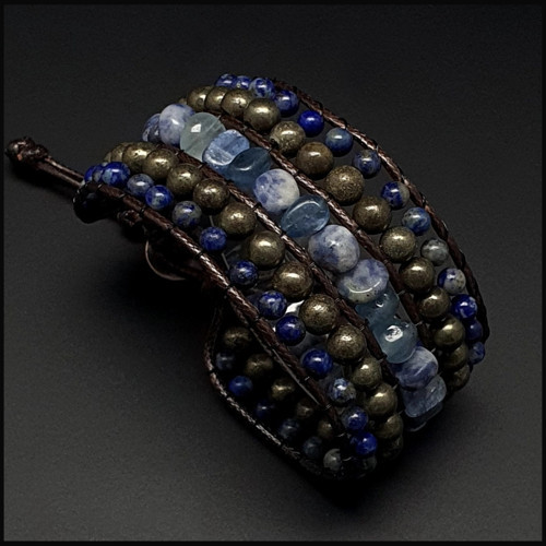 Doğal Taş Bileklik, Lapis Lazuli, Akuamarin, Kyanit, Sodalit, Pirit Taşı Bileklik, Kadın Bileklik, E